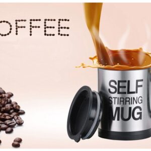 Mengshen Self Stirring Coffee Mug, Stainless Steel Automatic Mixing & Spinning Cup for Morning Travelling Home Office Men and Women MS-A004A Black