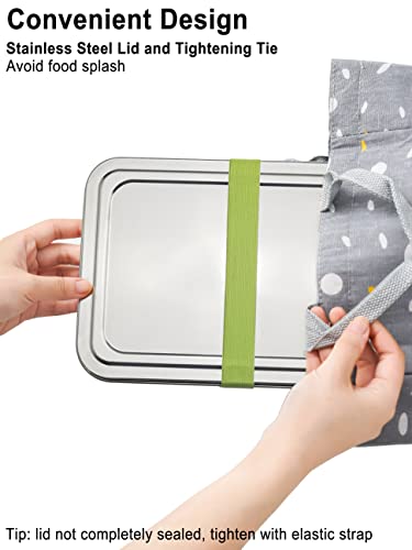 VENTION Stainless Steel Kids Plates with Lids, Divided Plates for Kids, 3 Compartment Kids and Toddler Plates, 2 Pack