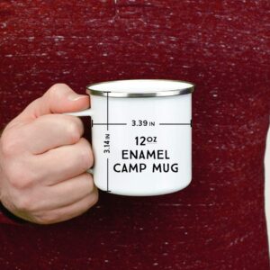 Get Lost Enamel Camper Mug, Camping Coffee Mug, Nature Outdoor Hiking Camp Lover Gift (12oz)