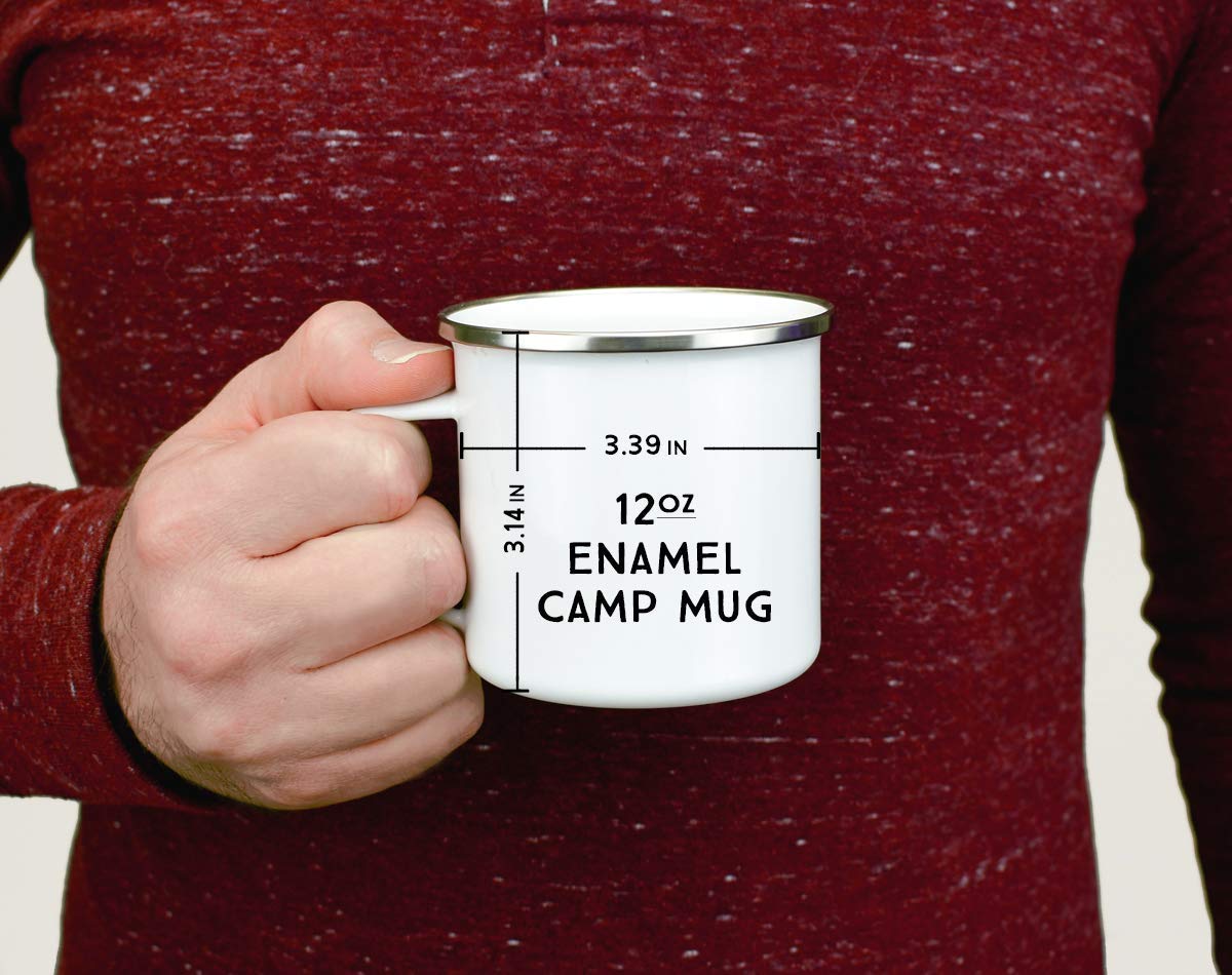 Get Lost Enamel Camper Mug, Camping Coffee Mug, Nature Outdoor Hiking Camp Lover Gift (12oz)