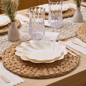 Sophistiplate Eco Friendly Bamboo Fiber Plates (Cream, 16/pkg Dinner)