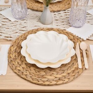 Sophistiplate Eco Friendly Bamboo Fiber Plates (Cream, 16/pkg Dinner)