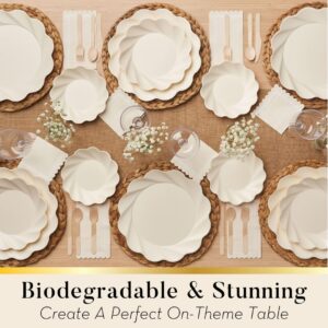 Sophistiplate Eco Friendly Bamboo Fiber Plates (Cream, 16/pkg Dinner)