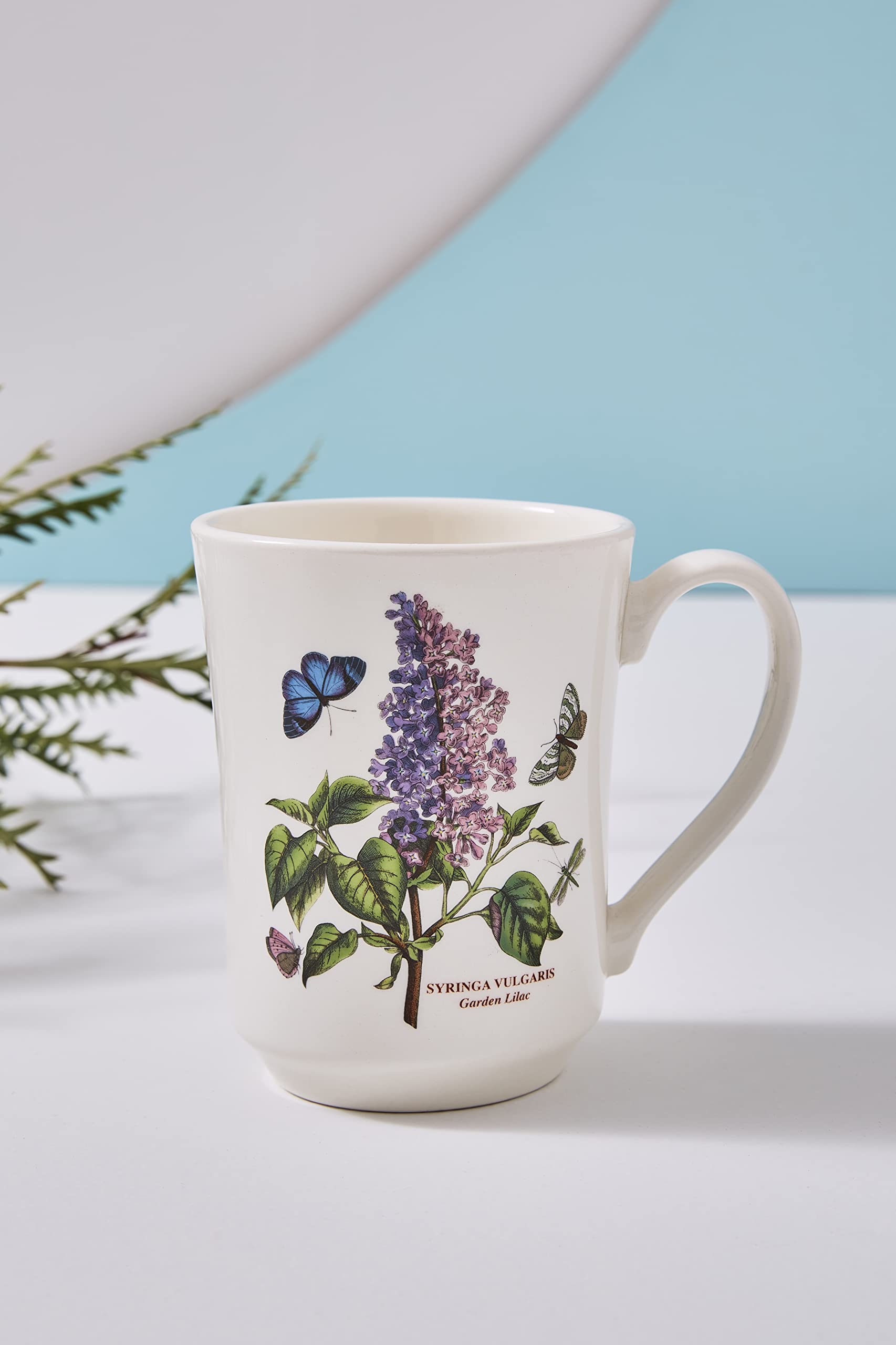 Portmeirion Botanic Garden Collection Flared Tankard Mug | 14 Oz Coffee Mug with Sweet William Motif | Made in England from Fine Earthenware | Dishwasher Safe