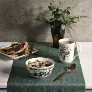 Portmeirion Botanic Garden Collection Flared Tankard Mug | 14 Oz Coffee Mug with Sweet William Motif | Made in England from Fine Earthenware | Dishwasher Safe