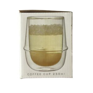 Double-Walled Kinto KRONOS Coffee Cups - Maintain Temperature - Prevent Condensation - 250 ml (8.45 fl. oz.) each - Set of 2