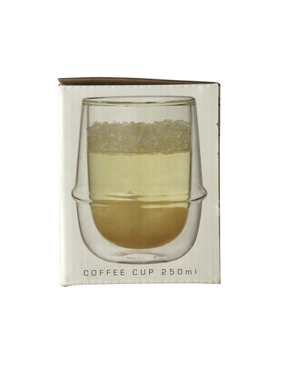 Double-Walled Kinto KRONOS Coffee Cups - Maintain Temperature - Prevent Condensation - 250 ml (8.45 fl. oz.) each - Set of 2