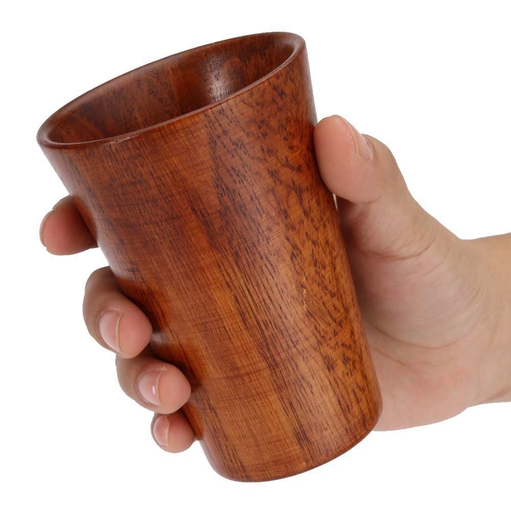 Fdit Top-Grade Natural Solid Wooden Tea Cofee Cup Wine Mug