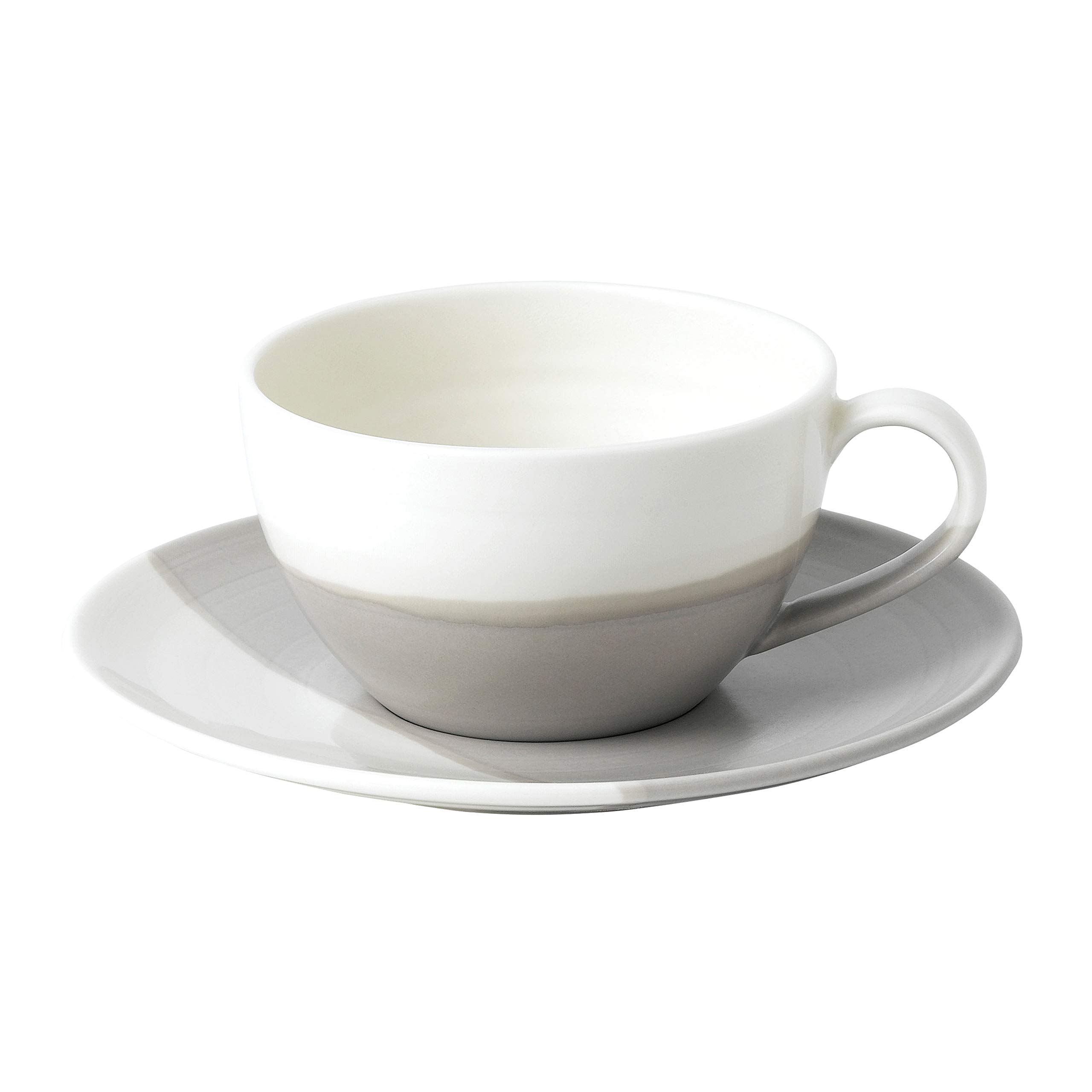 Royal Doulton Coffee Studio Cappuccino Cup & Saucer Set, 1 Count (Pack of 1), Gray