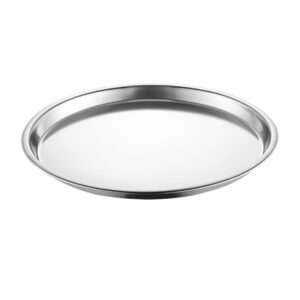 stainless steel dinner plate, metal dinner dishes, 7 inch feeding serving camping plates for home kichten, outdoor camping, snack and bbq