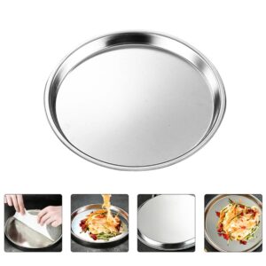 Stainless Steel Dinner Plate, Metal Dinner Dishes, 7 Inch Feeding Serving Camping Plates for Home Kichten, Outdoor Camping, Snack and BBQ