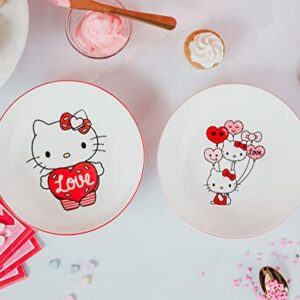 Toynk Sanrio Hello Kitty Love 9-Inch Ceramic Coupe Large Dinner Bowl For Serving Pasta, Salad, Cereal