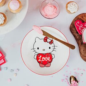 Toynk Sanrio Hello Kitty Love 9-Inch Ceramic Coupe Large Dinner Bowl For Serving Pasta, Salad, Cereal