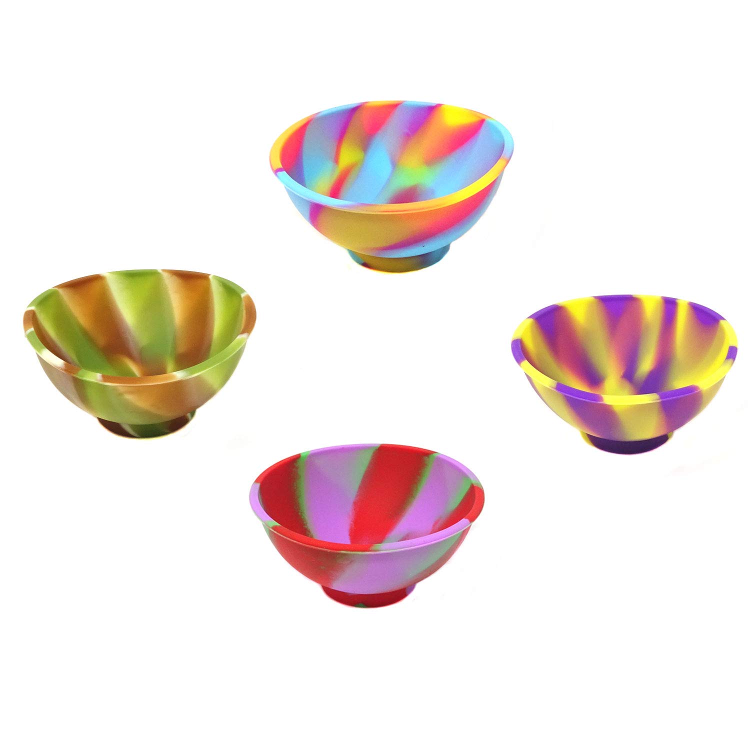 HONBAY 4PCS Mini Multi-color Silicone Pinch Bowls for Condiments Candy or Small DIY Crafts