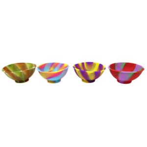 HONBAY 4PCS Mini Multi-color Silicone Pinch Bowls for Condiments Candy or Small DIY Crafts