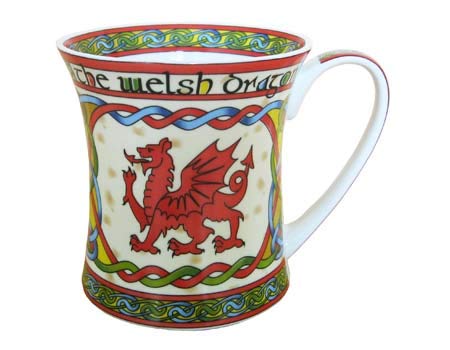 Royal Tara Set Welsh Red Dragon Cup, Welsh Daffodil Mug & Welsh Brew Tea(50 Teabags)