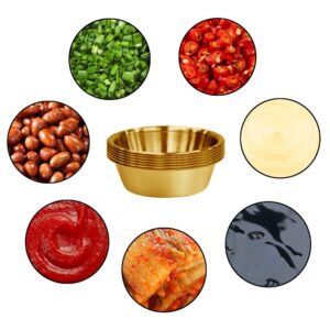 NO/A 6Pcs 2.3OZ Stainless Steel Sauce Dish, Seasoning Dishes, gold bowl,Premium Sushi Dipping Bowl Saucers, Metal Ramekins, dipping sauce dish,Individual Condiment Sauce Cups (6Pcs Gold)