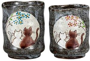 japanese kutani pottery mug cat hidamari set made in japan…