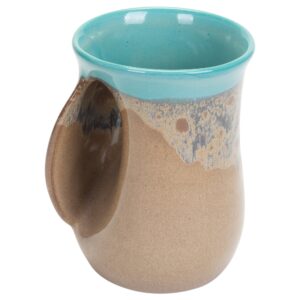 clay in motion handwarmer mug - left hand (island oasis)