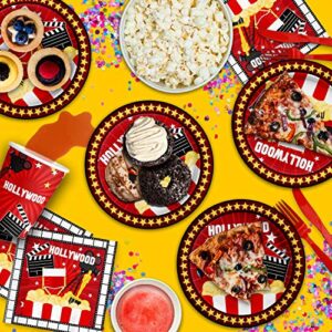 Hollywood Movie Night Birthday Party Supplies Set Plates Napkins Cups Tableware Kit for 16