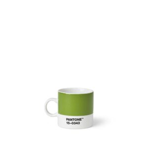 pantone espresso, small coffee cup, fine china (ceramic), 120 ml, green, greenery 15-0343, color of the year 2017, one size