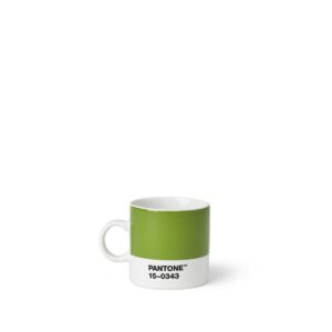 Pantone Espresso, Small Coffee Cup, fine China (Ceramic), 120 ml, Green, Greenery 15-0343, Color of The Year 2017, One Size