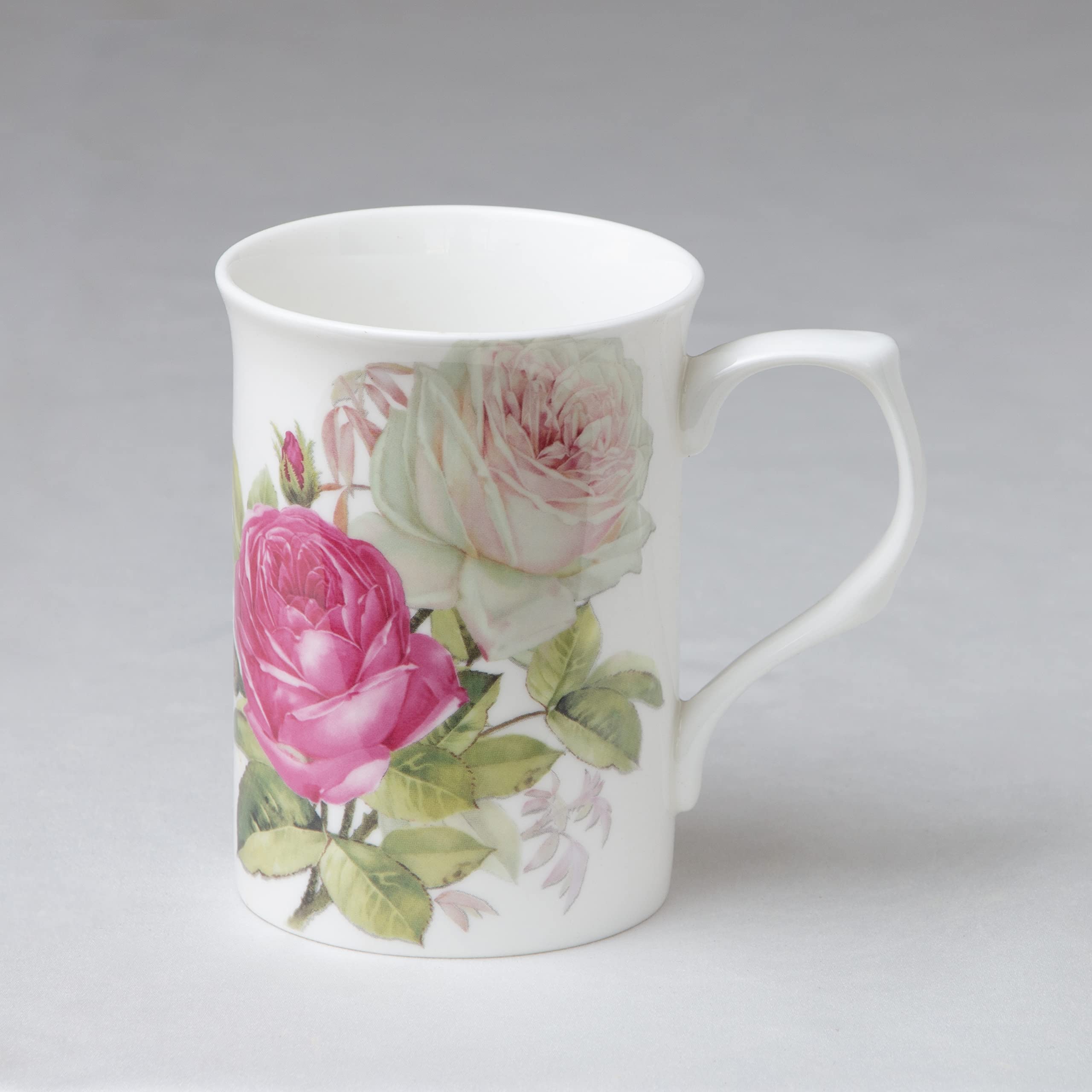 Grace Teaware Bone China Coffee Tea Mugs 9-Ounce, Assorted Set of 4 (English Tea Floral)