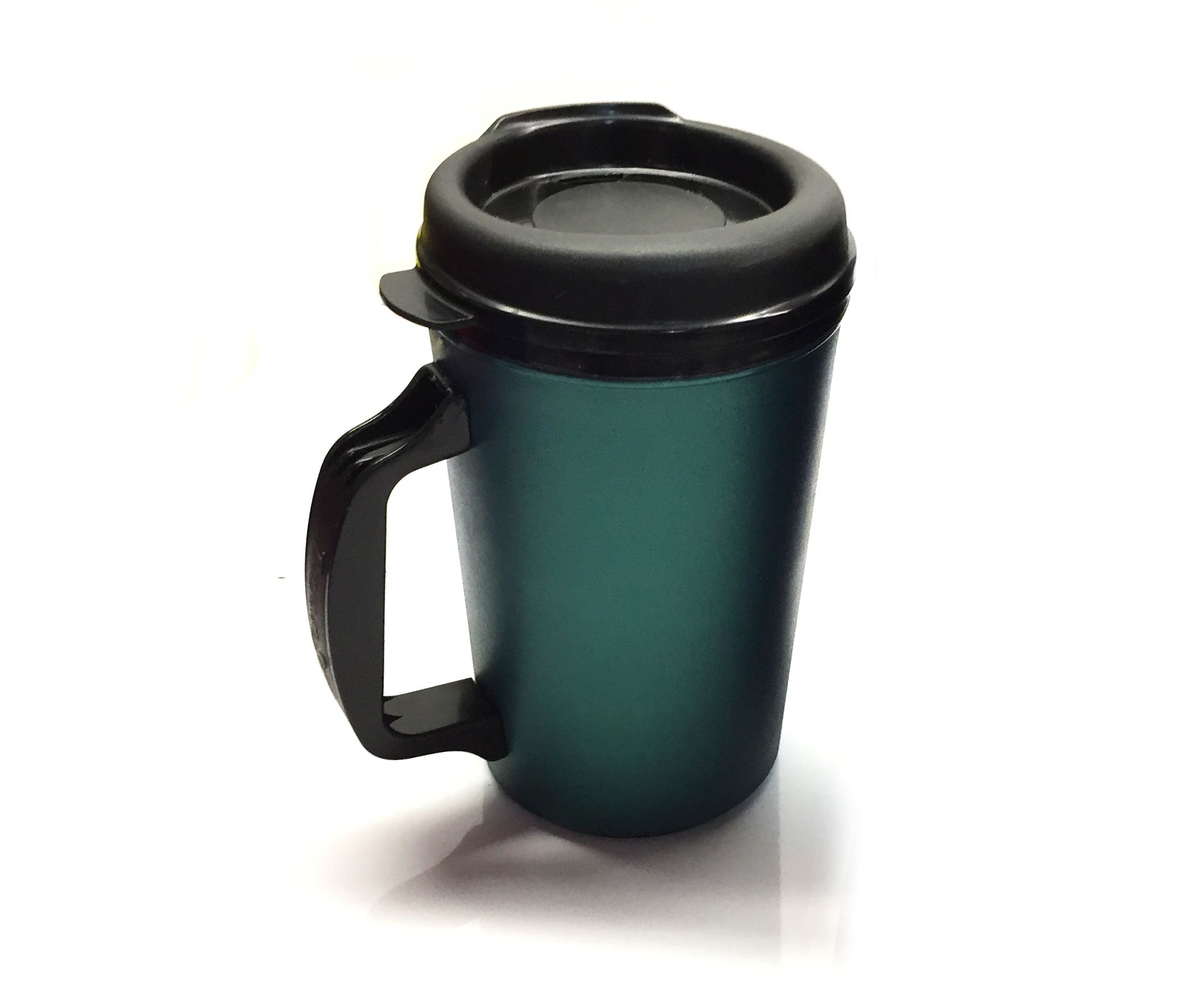 GAMA Electronics 20 oz ThermoServ Foam Insulated Coffee Mug Black/Green Two Pack