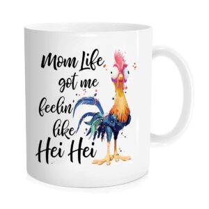 ruan home mom life got me feelin like hei hei - mom life - hei hei - moana - mom brain - mug for mom - new mom - mother's day mug - novelty coffee mug - 11oz