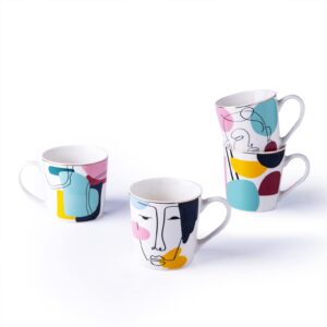 aubcee 14 oz coffee mugs, set of 4 ceramic coffee mug sets, coffee mugs,tea cups for office and home