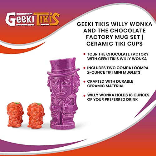 Geeki Tikis Willy Wonka And The Chocolate Factory Mug Set | Ceramic Tiki Cups