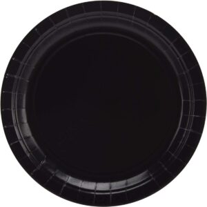 creative converting touch of color dinner plate, 9", black velvet