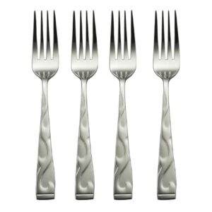 oneida tuscany everyday flatware dinner forks, 0.55 lb, metallic