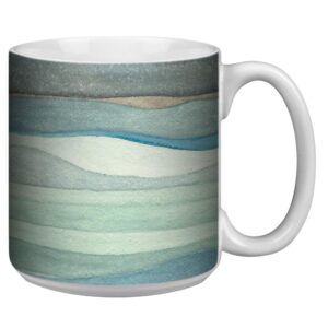 tree-free greetings extra large 20-ounce ceramic coffee mug, watercolor waves themed shell rummel art