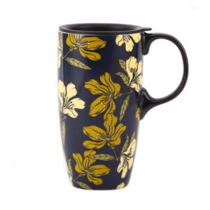 dusvally ceramic mug ceramic coffee mug travel mugs porcelain latte tea cup with lid 17oz,mother's day mug