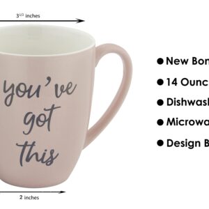 Violette8 Inspirational Coffee Mugs for Women With You've Got This Motivational Quote on Both Sides :: Made of Durable China, Dishwasher & Microwave Safe :: Beautifully Boxed for Gift Giving 14 oz