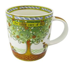 new bone china mug with celtic tree of life design, 325ml