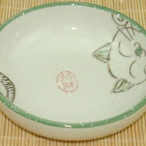 5pcs Ceramics Japanese Cat Seasoning Dishes Sushi Dipping Bowl Appetizer Plate Dessert Plate -3.5 Inch