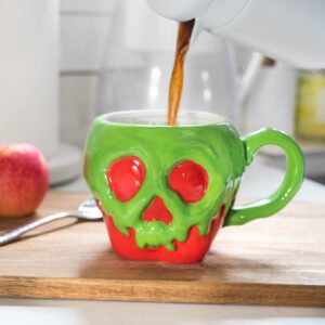 Disney Evil Queen Poison Apple Sculpted Ceramic Mug | Holds 20 Ounces