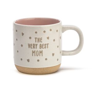demdaco the very best mom tan and rose 16 ounce stoneware coffee cup mug