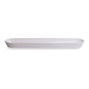 Restaurantware Siluro 12 Inch Olive Tray 1 Narrow Olive Plate - Microwave-Safe Oven-Safe White Porcelain Narrow Serving Tray Chip-Resistant For Olives Or Cheeses