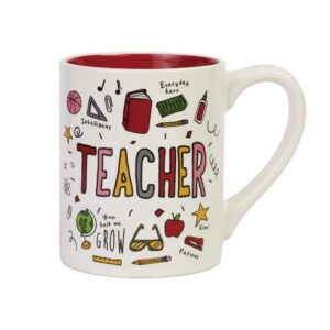 enesco simply mud teacher mug, 14 oz