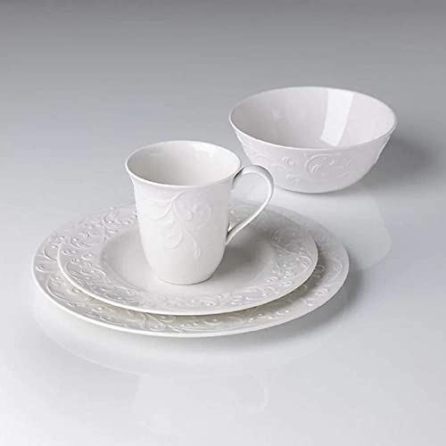 Lenox Opal Innocence Carved Dinnerware, 21.55 LB, 16-Piece Place Setting