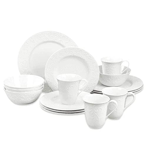 Lenox Opal Innocence Carved Dinnerware, 21.55 LB, 16-Piece Place Setting