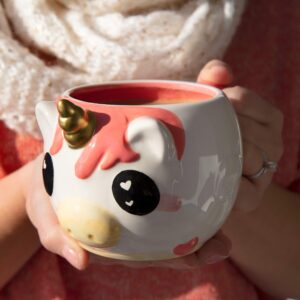 Seven20 Unicorn Coffee Mug, 2-pack - Cute Blue & Pink Unicorn Ceramic Mugs - Easter Gift for Kids, Teens & Adults - Ceramic