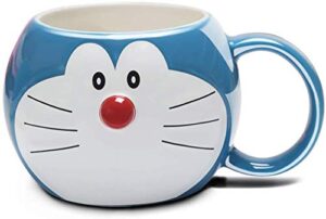 coffee milk tea ceramic cup, doraemon cartoon ceramic cup, faith cup, water cup, breakfast cup, tea cup, milk, cola, beer, cool drink cup, blue (a)