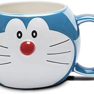 Coffee Milk Tea Ceramic Cup, Doraemon Cartoon Ceramic Cup, Faith Cup, Water Cup, Breakfast Cup, Tea Cup, Milk, Cola, Beer, Cool Drink Cup, Blue (A)