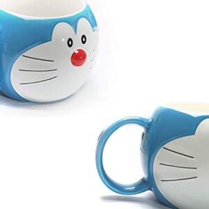 Coffee Milk Tea Ceramic Cup, Doraemon Cartoon Ceramic Cup, Faith Cup, Water Cup, Breakfast Cup, Tea Cup, Milk, Cola, Beer, Cool Drink Cup, Blue (A)