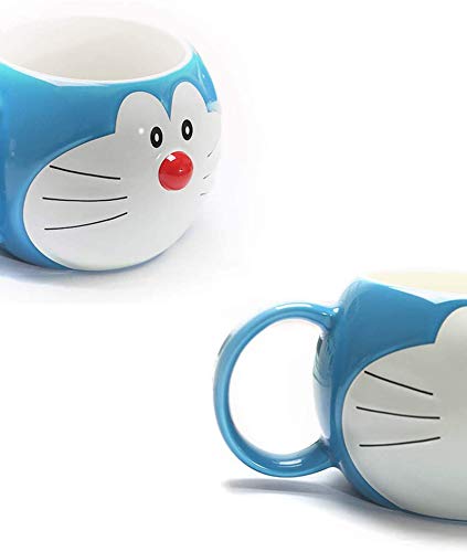 Coffee Milk Tea Ceramic Cup, Doraemon Cartoon Ceramic Cup, Faith Cup, Water Cup, Breakfast Cup, Tea Cup, Milk, Cola, Beer, Cool Drink Cup, Blue (A)