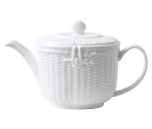 wedgwood nantucket basket teapot, 40.4 oz, white